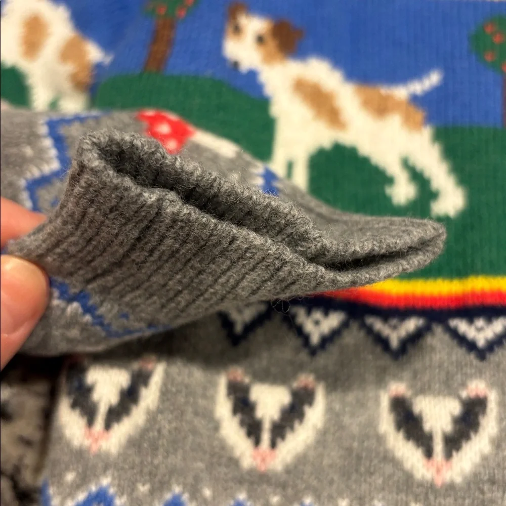 Mini Boden Gray Sweater with Colorful Patterns - Picture 5 of 8